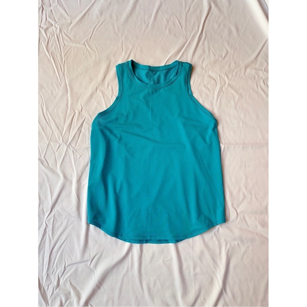 🏷️🧡Lululemon - Turquoise High Neck Run and Train Tank - 8